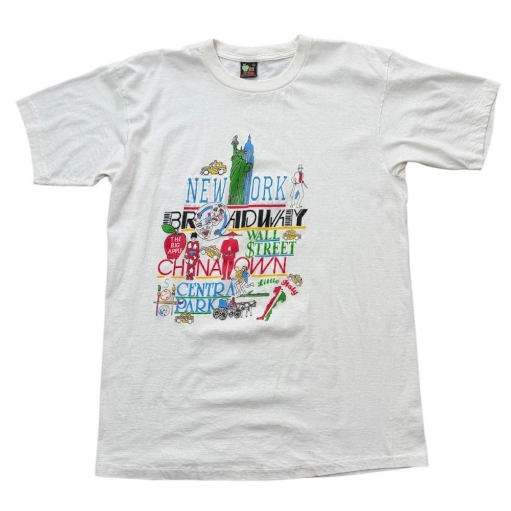 Vintage 90s New York City Districts NYC Souvenir Broadway Art Graphic T-shirt
